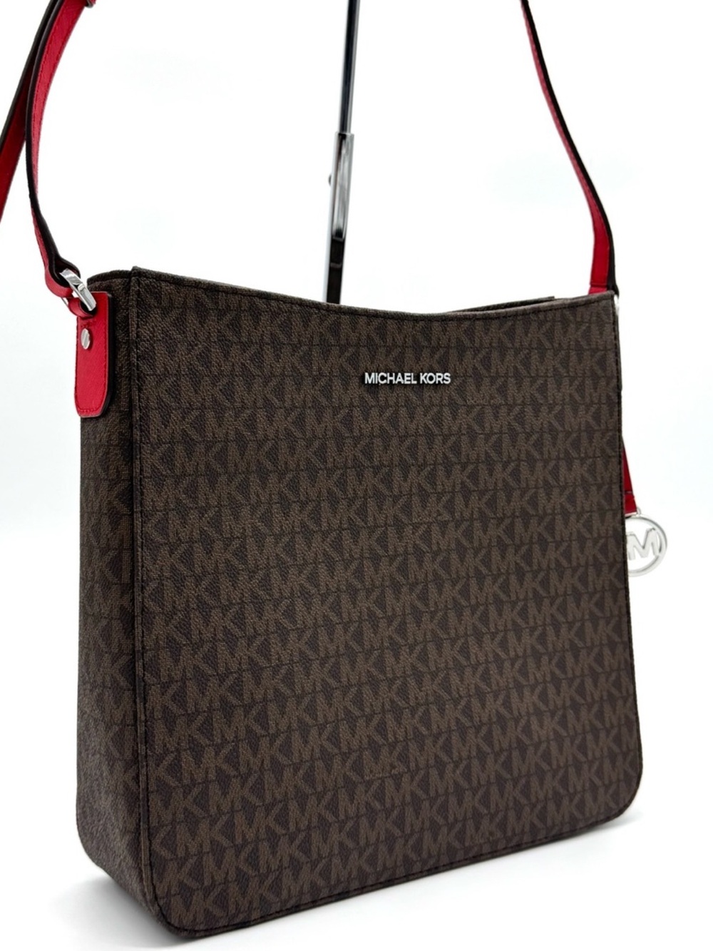 Michael Kors Large Messenger Crossbody Bag Brown/Red